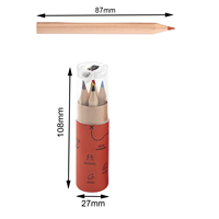 Crayons de couleur en tube avec taille-crayon intégré, 6 couleurs, mini, en bois naturel, hexagonaux, tube écologique en kraft, cadeau pour enfants, cadeau de fête, personnalisable OEM