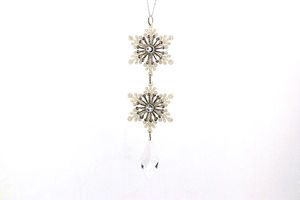 Рождественские блестящие пластиковые украшения в виде двойных снежинок, украшения для рождественской елки для зимней страны чудес, праздничный декор для вечеринки - Product Image 5