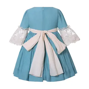 Pettigirl – robe de bal en dentelle bleue pour filles, vêtements de Boutique pour enfants, vêtements d'été, année 2345681012, vente en gros