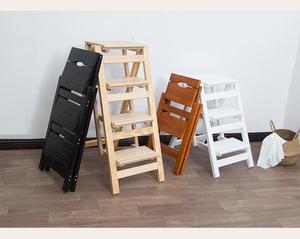 บันไดพับได้แบบใหม่สำหรับใช้ในบ้านบันไดไม้ก้างปลาบันไดสี่ชั้นไม้เนื้อแข็ง - Product Image 6