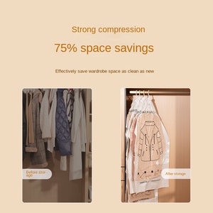 Plastic Hanging Storage Compression <strong>Bag</strong> Modern Wardrobe Jacket Coat Dustproof <strong>Suction</strong> <strong>Bag</strong> <strong>for</strong> Finishing <strong>Clothes</strong> Dust - Product Image 2