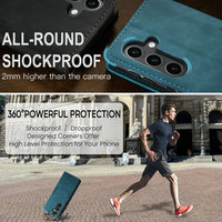 Étui de téléphone CaseMe rétro en cuir PU pour S25 Ultra/Plus/S24, antichoc, avec fonction support et portefeuille, motif gaufré, style professionnel