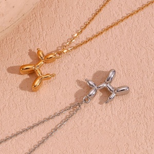 เครื่องประดับสั่งทำสุดน่ารัก สร้อยคอจี้รูปสุนัขเคลือบทอง 18K สร้อยคอสแตนเลสสำหรับผู้หญิง - Product Image 6