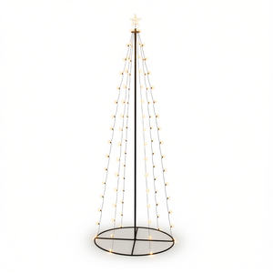 Christmas Cone <b>Tree</b> 100 Warm White LEDs 2x6 Ft Modern Holiday <b>Lighting</b> Home Decoration - Product Image 1