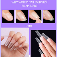 Uñas postizas de gel suave extrafinas mate esmeriladas, 300 unidades, cubierta completa, cuadradas, almendradas, tipo ataúd, a presión, para extensión de uñas DIY en salón