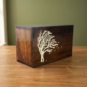 Handmade Wooden Ashes Urn Customized Tree of Life Cremation <b>Keepsake</b> <b>Box</b> Eco-Friendly Art Display Funeral Supply - Product Image 4