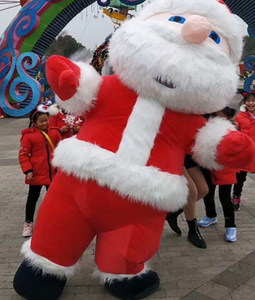 Costume de mascotte du Père Noël à <span class=keywords><strong>barbe</strong></span> moelleuse pour spectacle de Noël, défilé de centre commercial et fête d'enfants - Product Image 4