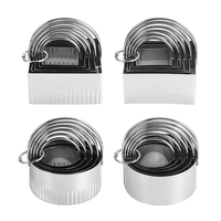 Ensemble de moules à biscuits et à biscuits en acier inoxydable de 3 pièces en métal pour la cuisson de la pâte.