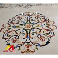 Carrelage de sol en marbre à motif incrusté par jet d'eau de l'usine de marbre de Yunfu pour villas, palais et maisons