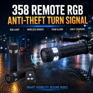 Clignotants de vélo RGB <span class=keywords><strong>sans</strong></span> <span class=keywords><strong>fil</strong></span> avec télécommande USB-C rechargeables pour poignées de guidon, idéaux pour les trajets nocturnes, indicateurs de vélo 22 mm - Product Image 4