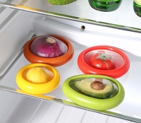 4 paquets de récipients de stockage avec couvercles-Réfrigérateur Boîte de conservation de fruits et légumes scellée par film transparent
