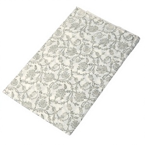 Tela de Algodón 100% Estampada a Mano con Diseño Floral Sanganeri, Ecológica, Orgánica, para Decoración del Hogar, Manualidades, Bolsas y Fundas - Product Image 5