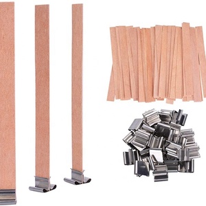 Eco-friendly DIY Candle Custom Size <strong>Wood</strong> <strong>Wick</strong> with Metal Wax Core Base for Candle Making - Product Image 4