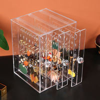 Acryl-Vorführfach Schaukasten Halskette Organisator Ring Aufbewahrung Schmuck Schaukasten Acryl-Vorführschrank