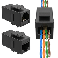 Connecteur Ethernet RJ45 Gigabit Cat6 Keystone Jack Noir pour Boîtier PC, Module Réseau Haute Vitesse UTP, Prise Femelle, Câble 1 Gbit/s 250 V