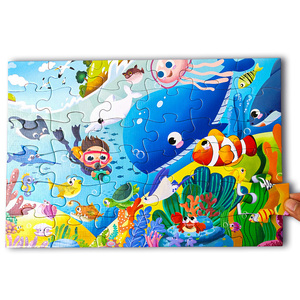 Cartón de animales personalizado 3D Puzze juegos de mesa papel Montessori aprendizaje educativo rompecabezas libro juguetes para niños niñas - Product Image 4