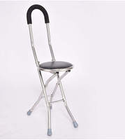 Canne de marche d'extérieur en acier inoxydable, bâton de marche pliable avec chaise pour personnes âgées