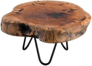 (L9.5 x W8 x H5.5) tự nhiên cạnh cây thân gỗ đứng với kẹp tóc chân để hiển thị bánh, cây, nến, trang trí - Product Image 3