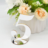 Numéros de table numériques de mariage écologiques imprimés UV en acrylique or et argent de 2mm Cartes de place pour les fêtes de restaurant