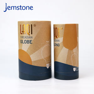 Custom Design Eco Friendly Bulb Cardboard <b>Tube</b> Packaging Premium Paper <b>Tube</b> Cylinder Box with Gold Stamping Logo and Paper Inlay - Product Image 1