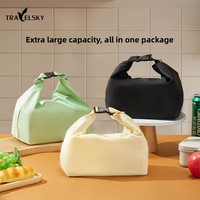 Sac à lunch isotherme en polyester à clipser, doublure en aluminium, fermeture à boucle entièrement scellée, portable pour les employés de bureau et les étudiants