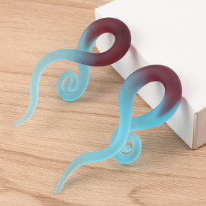 أقراط زجاجية يدوية الصنع على شكل قطرة دمعة من إيفورت، موسعات وأوزان وحلقات للثقب، مجوهرات للجسم - Product Image 5