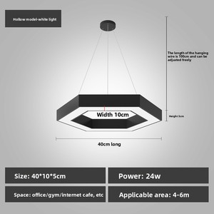 Led vuông công nghiệp sắt Đèn chùm với điều chỉnh chiều cao Kích thước trung bình Windproof cho phòng tập thể dục Internet cafe văn phòng chiếu sáng - Product Image 6