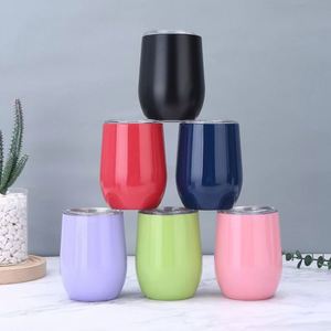 304 Food Safe Stainless Steel Interior Wine Cup With Lid 12Oz Stemless Modern Design <b>Christmas</b> <b>Gift</b> Idea ASM09 - Product Image 4