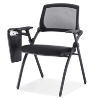 Chaise de séminaire pliable et peu encombrante avec roulettes, mobilier collaboratif pour espaces d'apprentissage flexibles, certifiée BIFMA