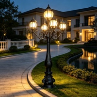 Colonne lumineuse LED extérieure personnalisée en usine, grand modèle, style paysage européen, en aluminium, étanche IP65, alimentée en courant alternatif