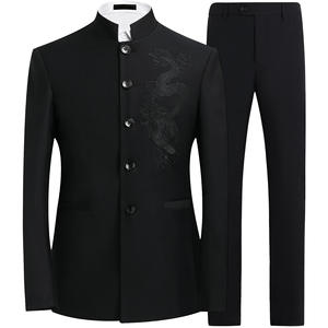 Nouveau costume de <span class=keywords><strong>blazer</strong></span> pour <span class=keywords><strong>homme</strong></span>, mode gentleman, affaires, amincissant, costume Zhongshan pour extérieur, banquet, hôte, décontracté, mariage, <span class=keywords><strong>blazer</strong></span> à col montant - Product Image 1