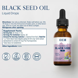 Aceite De Semilla Negra formulado personalizado, gotas líquidas extraídas con CO2, 7 timoquinona, aceite de Nigella Sativa, suplemento dietético, servicio OEM ODM - Product Image 2