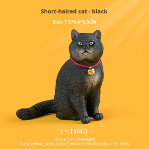 Conjunto de modelo de <span class=keywords><strong>gato</strong></span> realista de PVC, <span class=keywords><strong>gato</strong></span> <span class=keywords><strong>atigrado</strong></span> amarillo <span class=keywords><strong>y</strong></span> figuritas de gatito <span class=keywords><strong>blanco</strong></span> <span class=keywords><strong>y</strong></span> negro, juguetes congelados para niños <span class=keywords><strong>y</strong></span> niñas - Product Image 2