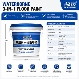 Pintura para Pisos a Base de Agua BKW 3 en 1, Alto Brillo, Resistente al Desgaste, Revestimiento Antipolvo para Pisos, 18 kg - Product Image 3