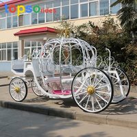 Chariot de princesse Cendrillon en acier électrique motorisé, chariot de mariage de luxe à vendre