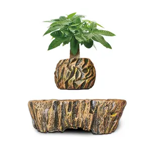 家/オフィスの装飾または創造的なクリスマスギフトのためのHCNT磁気浮揚盆栽フローティング植木鉢空気植物ホルダー