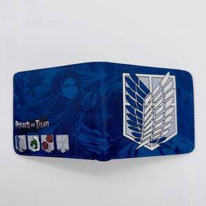 Portefeuille court en PU de haute qualité, 28 couleurs, anime AOT Titan Eren Jaeger Yeager, comme cadeau promotionnel - Product Image 1