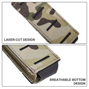 Pochette tactique en nylon Molle pour chargeur simple et double, pochette triple pour chargeur 9 mm, équipement de défense personnelle - Product Image 5
