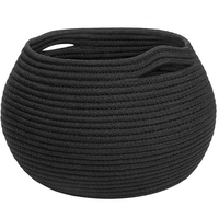 Panier de rangement rond mignon et écologique en corde de coton tressée pour chambre, salon, jouets d'enfants et articles divers