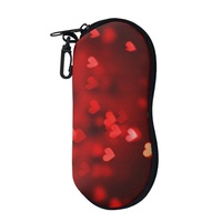 MOQ 1 pièce, impression d'image personnalisée, sublimation, néoprène, protection anti-poussière, étui pour lunettes de soleil avec crochet