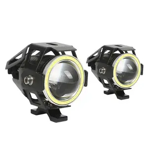 12v Car Aluminium Lens With Angel Eye Led Motorcycle Light / Led Headlight Projector For Motorcycle