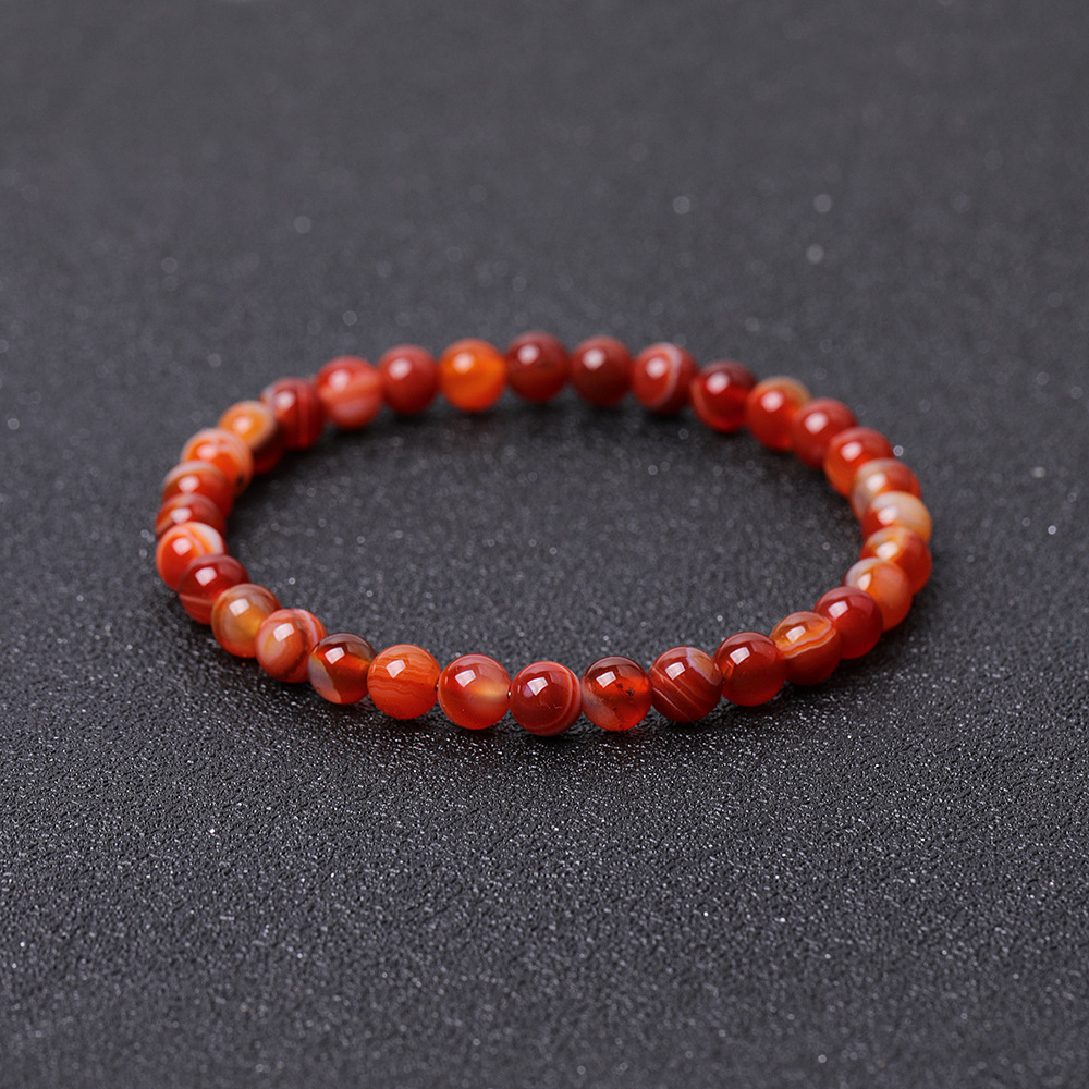 Agate rouge rayée de 6 mm