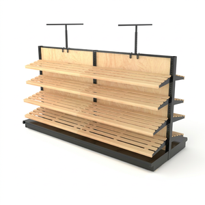 Estantes de Exhibición para Panadería de Madera Inclinada, Ecológicos, de Diseño Contemporáneo, con Tamaño Personalizable, para Cocina, Dormitorio o Almacén - Product Image 1