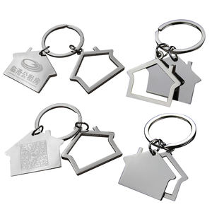 Publicité promotionnelle cadeaux souvenirs maison porte-clés porte-anneau porte-clés en métal maison personnalisé <span class=keywords><strong>immobilier</strong></span> porte-clés - Product Image 1