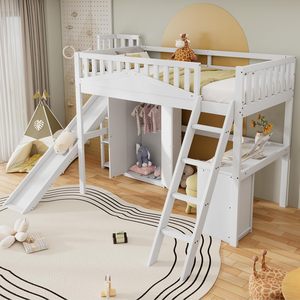 <span class=keywords><strong>Lit</strong></span> superposé multifonctionnel durable en bois massif Meubles de salle de jeux Cabine pour enfants <span class=keywords><strong>Lit</strong></span> avec table et armoire, escalier avec <span class=keywords><strong>bureau</strong></span> - Product Image 4