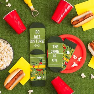 Chaussettes en coton à imprimé football « Ne pas déranger », chaussettes de sport amusantes et respirantes pour le jour du match et les cadeaux - Product Image 3
