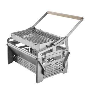 <span class=keywords><strong>Parrilla</strong></span> Portátil de Carbón WELAND de Acero, Altura Ajustable, con Cesta Giratoria y Rejilla de Carbón Manual para Fácil Volteo - Product Image 3