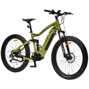 27.5inch Middle drive full suspension Ebike fashion mountain electric bicycle inventory E-bike in USA and Europe warehouse