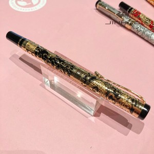 Pluma Estilográfica de Alta Calidad, Diseño Personalizado de Lujo, Tinta para Caligrafía, Regalo, <span class=keywords><strong>Jinhao</strong></span> 5000, Color Albaricoque y Dragón Dorado del Año Nuevo Chino - Product Image 5