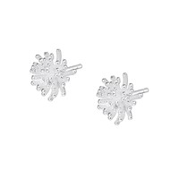 Zierliche 925 Silber Schneeflocken-Ohrstecker S925 Silber Kristall Stern Ohrstecker
